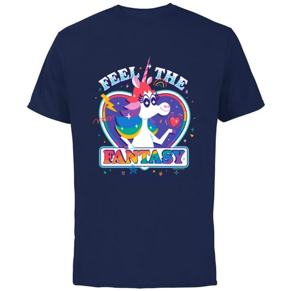 Disney & Pixar’s Inside Out Rainbow Unicorn Fantasy Pride - Short Sleeve Cotton T-Shirt for Adults - Customized-Navy