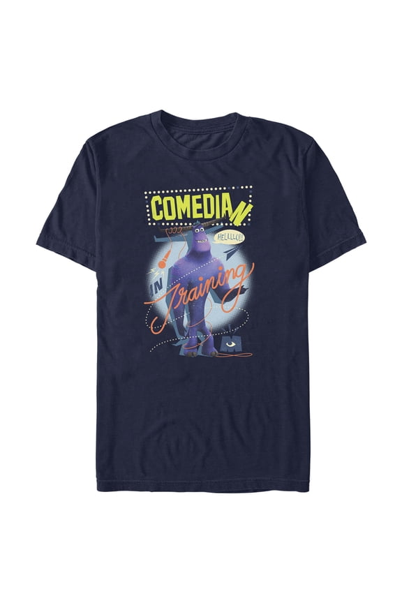 Men's Monsters at Work Tylor the Comedian in Training Graphic Tee Navy Blue 2X Large
