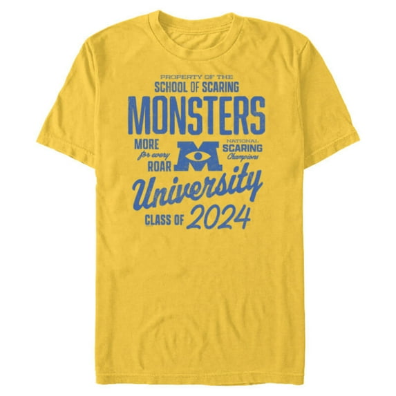 Disney & Pixar’s Monsters University Graduation Class of ‘24 - Short Sleeve Blended T-Shirt for Adults - Customized-Yellow
