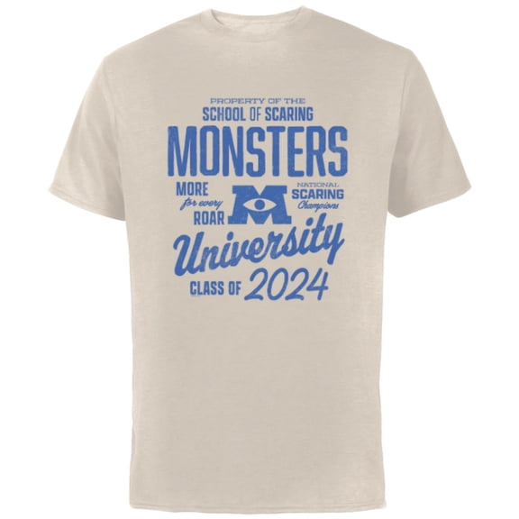 Disney & Pixar’s Monsters University Graduation Class of ‘24 - Short Sleeve Cotton T-Shirt for Adults - Customized-Natural