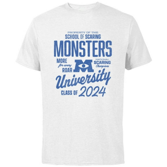 Disney & Pixar’s Monsters University Graduation Class of ‘24 - Short Sleeve Cotton T-Shirt for Adults - Customized-White