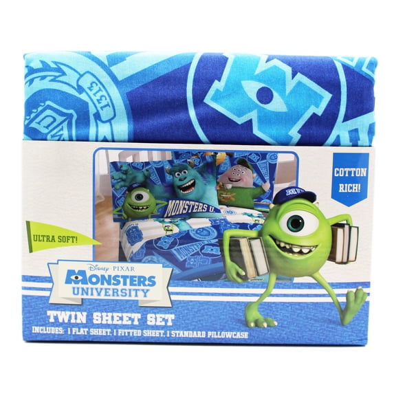 Disney Pixar's Monsters University Spirit Banners Twin Size Sheet Set