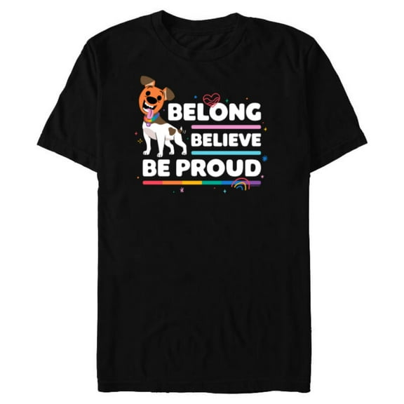 Disney & Pixar’s Out Pride Jim the Dog Rainbow Be Proud - Short Sleeve Blended T-Shirt for Adults - Customized-Black
