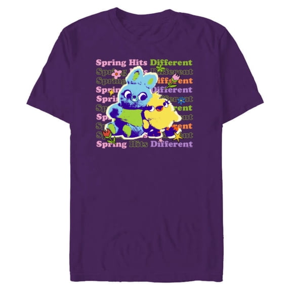 Disney & Pixar’s Toy Story Bunny Ducky Spring Hits Different - Short Sleeve Blended T-Shirt for Adults - Customized-Purple