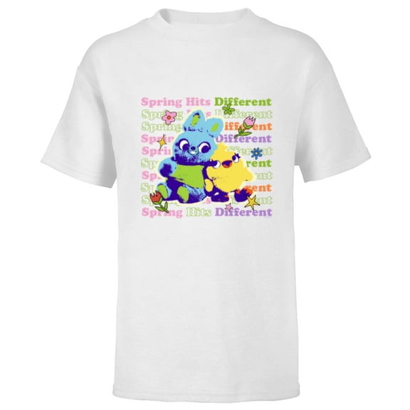 Disney & Pixar’s Toy Story Bunny Ducky Spring Hits Different - Short Sleeve T-Shirt for Kids - Customized-White