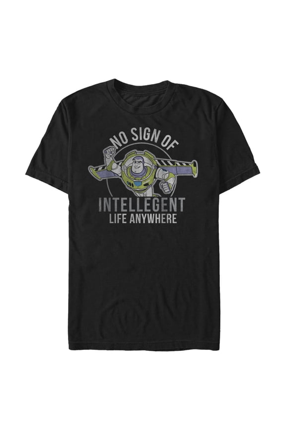 Men's Toy Story Buzz No Sign Of Intelligent Life Graphic Tee Black Large