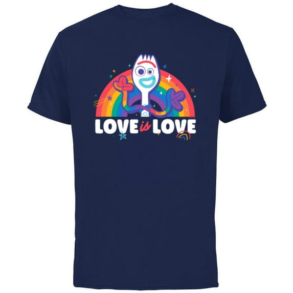 Disney & Pixar’s Toy Story Forky Love for All Rainbow Pride - Short Sleeve Cotton T-Shirt for Adults - Customized-Navy
