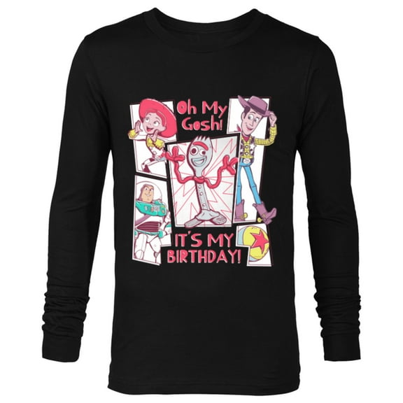 Disney & Pixar’s Toy Story Forky Oh My Gosh It’s My Birthday - Long Sleeve T-Shirt for Men - Customized-Black