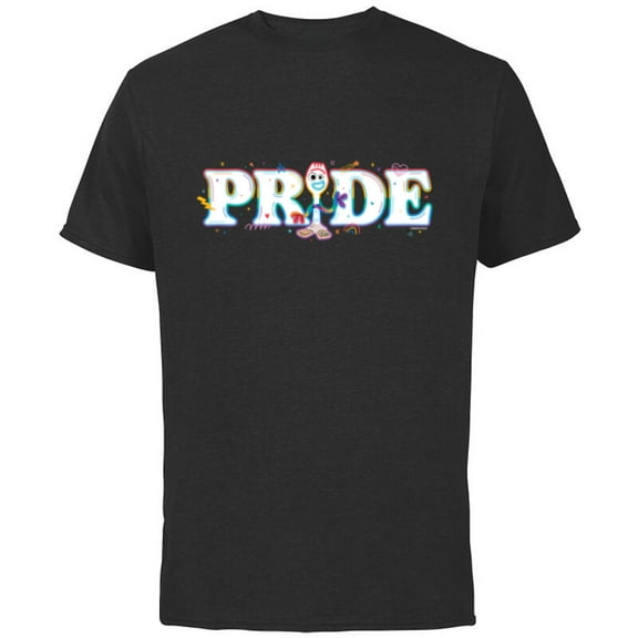 Disney & Pixar’s Toy Story Forky Rainbow Pride Doodles - Short Sleeve Cotton T-Shirt for Adults - Customized-Black