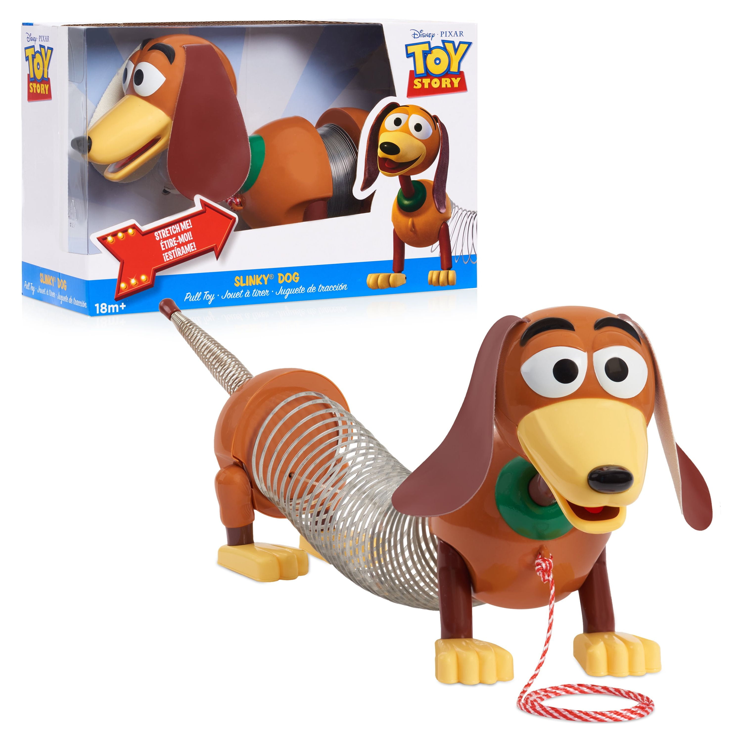 DisneyPixar's Toy Story Slinky Dog Pull Toy, Walking Spring Toy for Boys and Girls, Officially Licensed Kids Toys for Ages 18 Month, Easter Basket Stuffers and Small Gifts