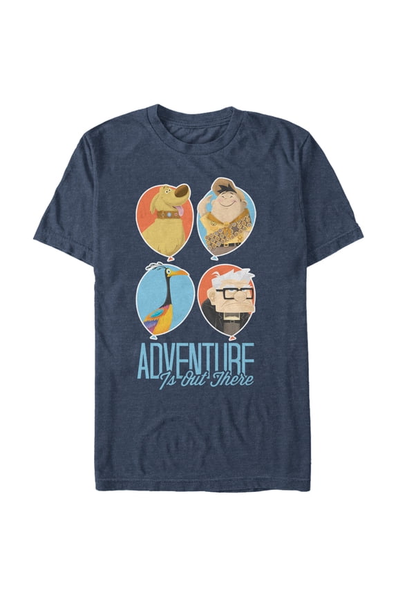 Disney / Pixar's Up Men's Be Adventurous Balloon Group Shot Tee Color: Navy Heather Size: L