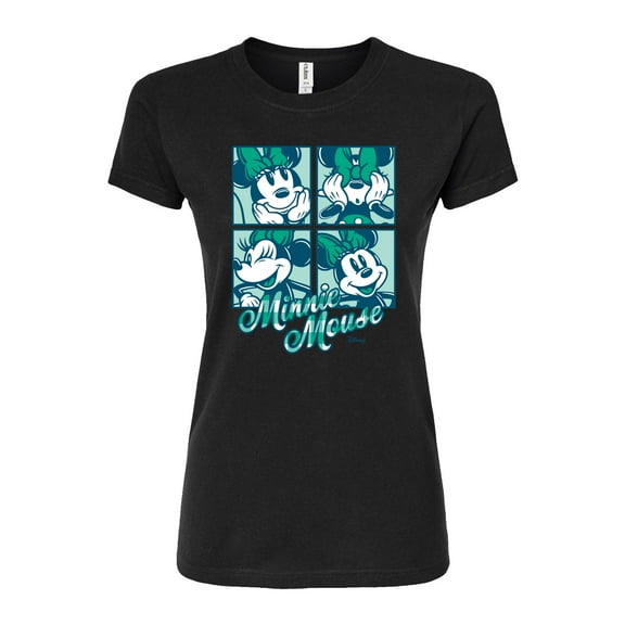 Disney - Plaid Minnie Mouse - Juniors Fitted Graphic T-Shirt