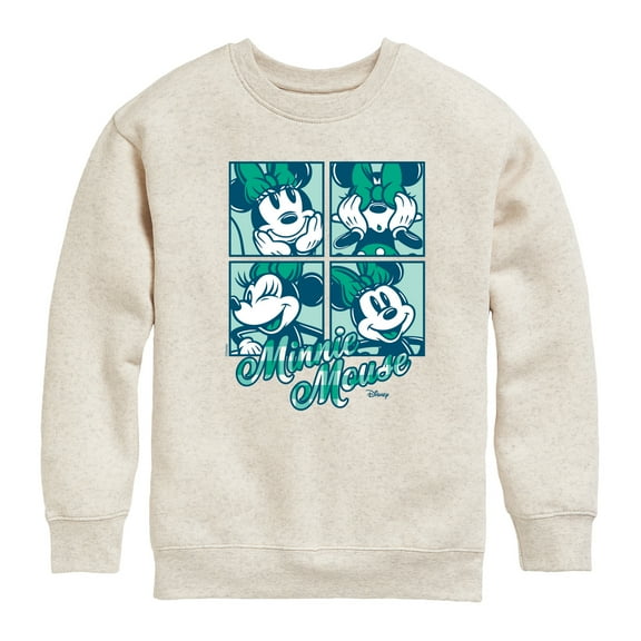Disney - Plaid Minnie Mouse - Toddler & Youth Crewneck Fleece Sweatshirt