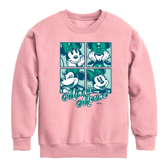 Disney - Plaid Minnie Mouse - Toddler & Youth Crewneck Fleece Sweatshirt