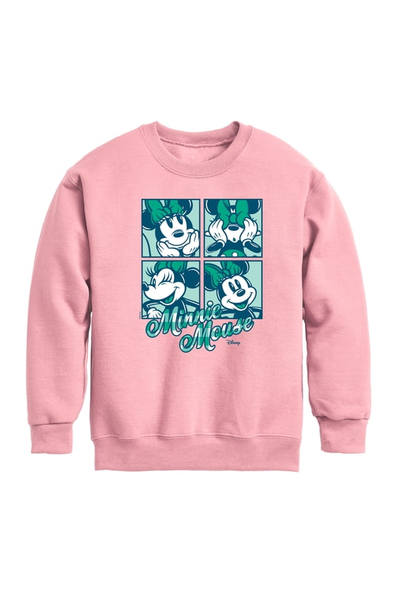 - Plaid Minnie Mouse - Toddler & Youth Crewneck Fleece Sweatshirt