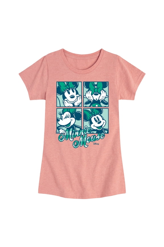 - Plaid Minnie Mouse - Toddler & Youth Girls Short Sleeve Graphic T-Shirt