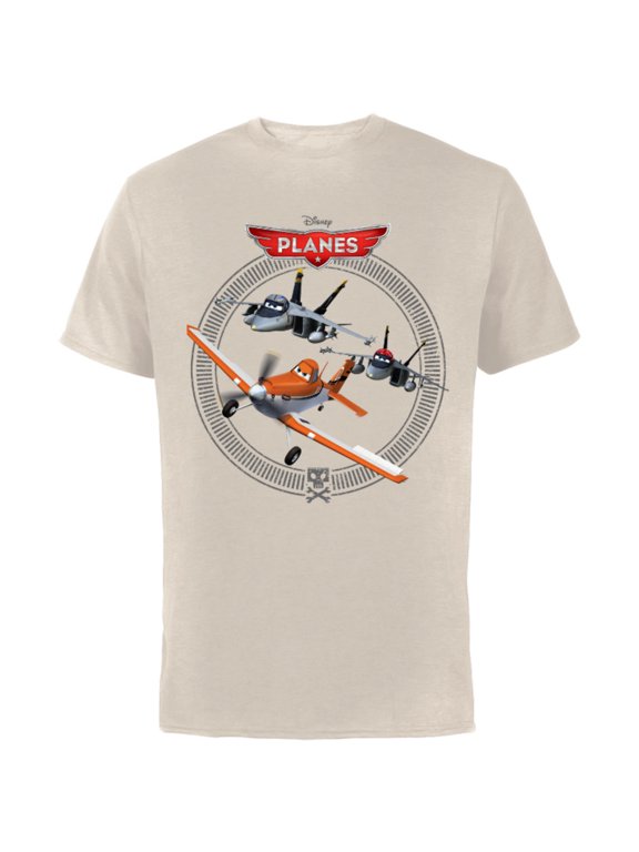 Planes Dusty Crophopper with Bravo and Echo T-Shirt - Short Sleeve Cotton T-Shirt for Adults - Customized-Natural