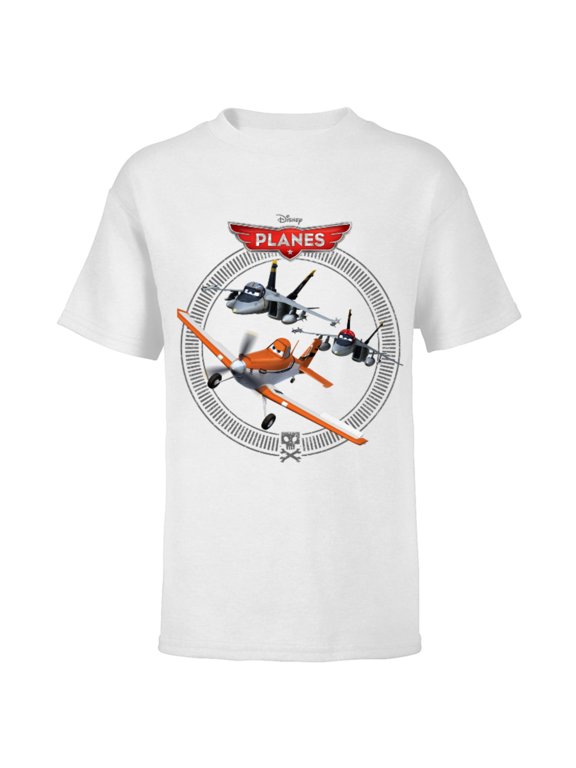 Planes Dusty Crophopper with Bravo and Echo T-Shirt - Short Sleeve T-Shirt for Kids - Customized-White