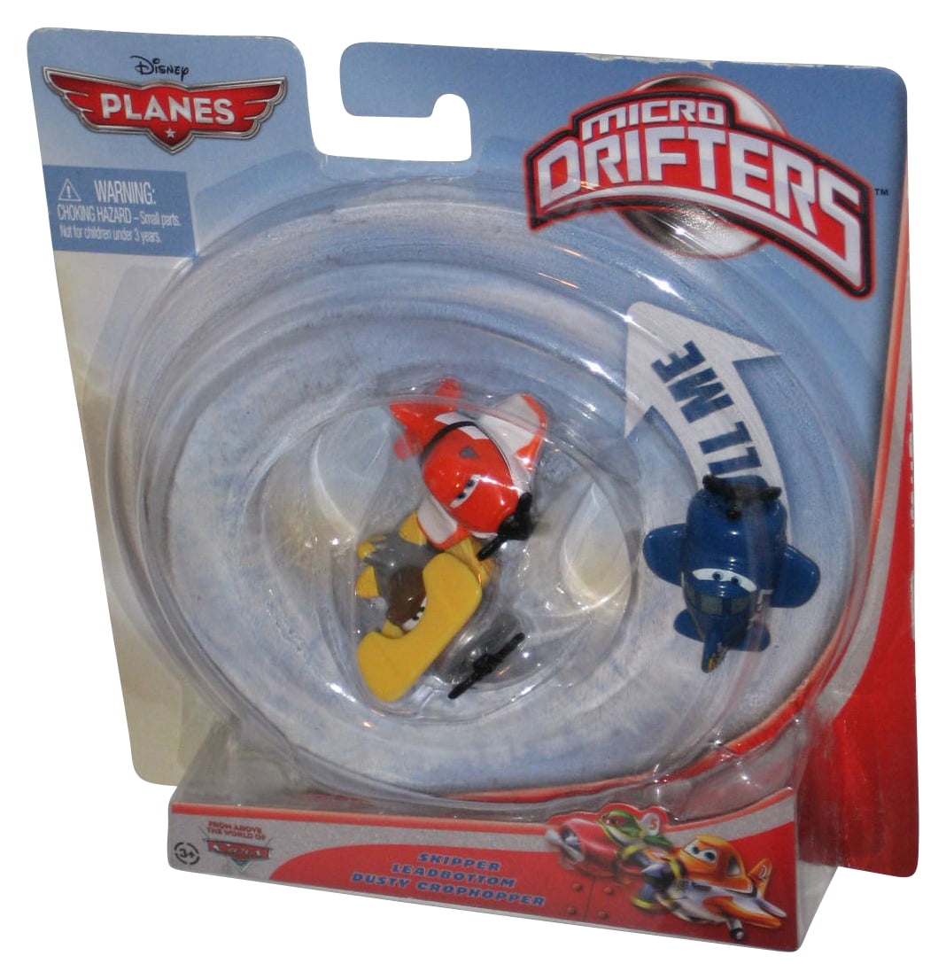 Disney Planes Micro Drifters (2012) Skipper Leadbottom Dusty Crophopper Toy  Set 3-Pack 