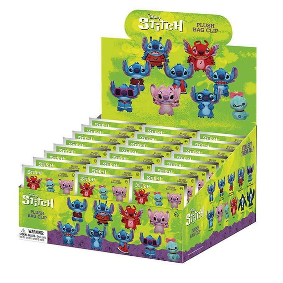 Disney Plush Keyring Lilo & Stitch Series 1 Mystery Box (24 Packs)