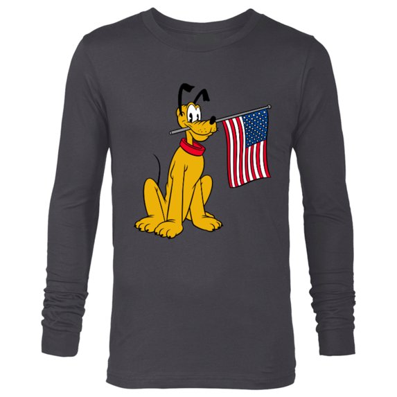 Disney Pluto Americana - Long Sleeve T-Shirt for Men - Customized-Charcoal Heather