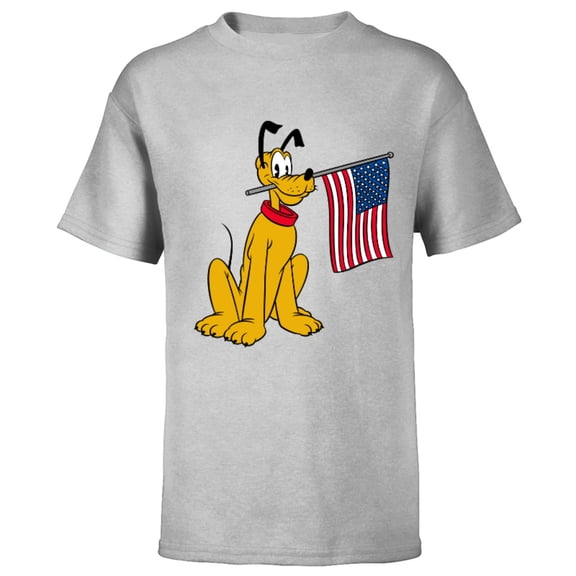 Disney Pluto Americana - Short Sleeve T-Shirt for Kids - Customized-Athletic Heather