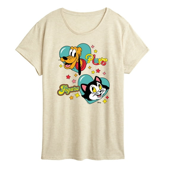 Disney - Pluto And Figaro - Women's Short Sleeve Graphic T-Shirt