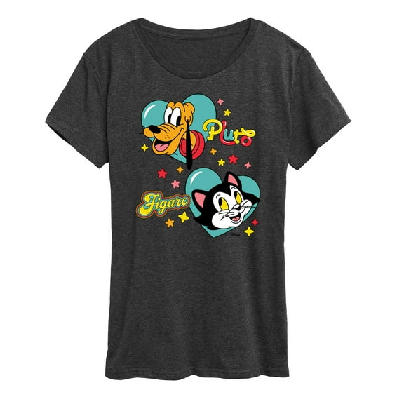 Disney - Pluto And Figaro - Women's Short Sleeve Graphic T-Shirt