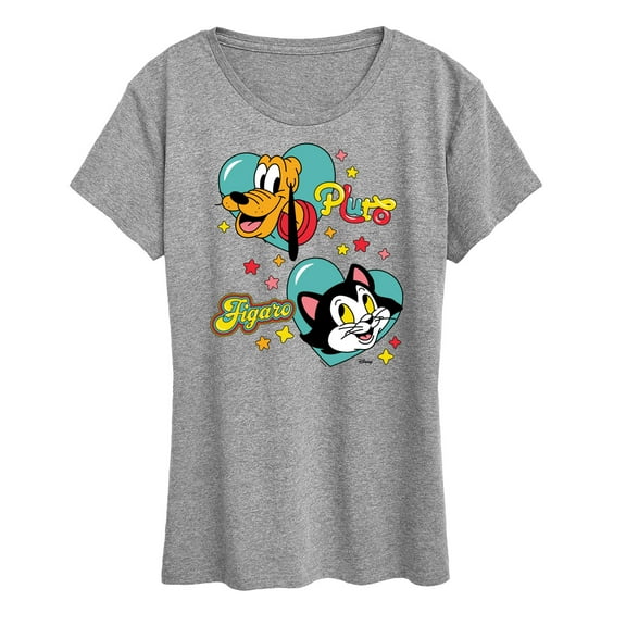 Disney - Pluto And Figaro - Women's Short Sleeve Graphic T-Shirt