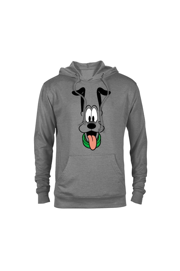 Pluto Big Face Ears Up - Pullover Hoodie for Adults -Customized-Graphite Heather