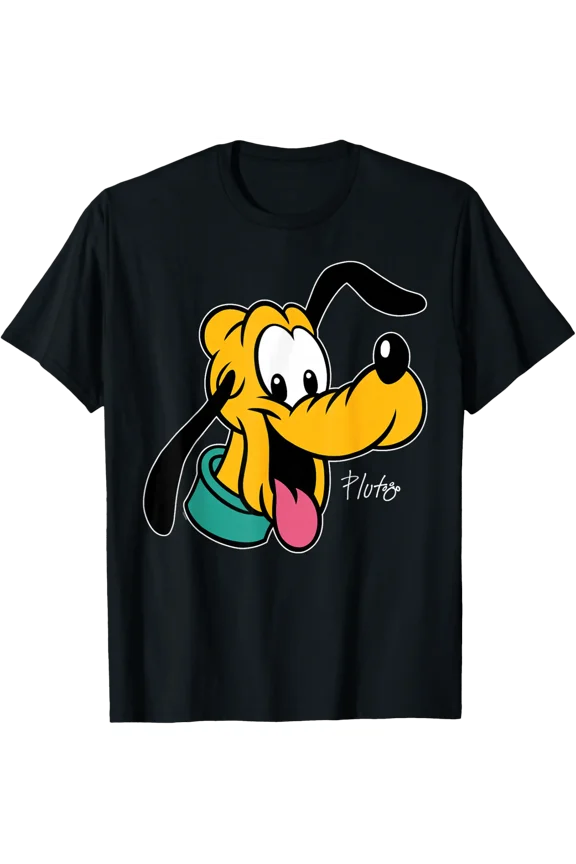 Disney Pluto Big Face Retro Character Trip T-Shirt