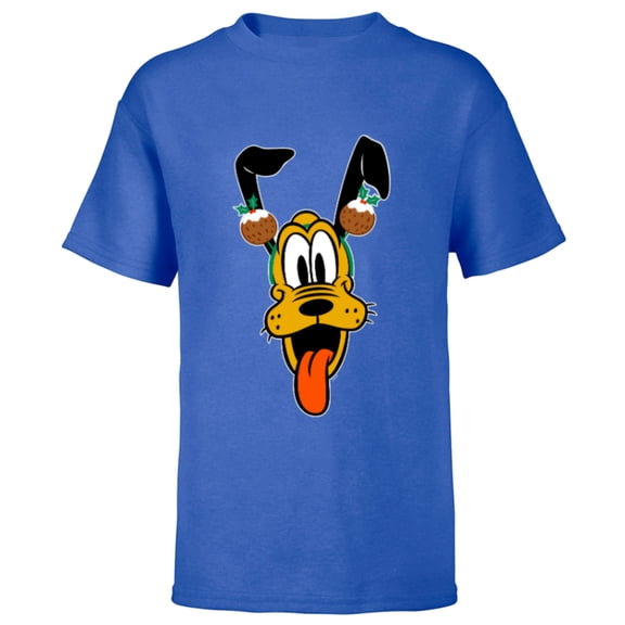 Disney Pluto Christmas Pudding Holiday Headband - Short Sleeve T-Shirt for Kids - Customized-Royal