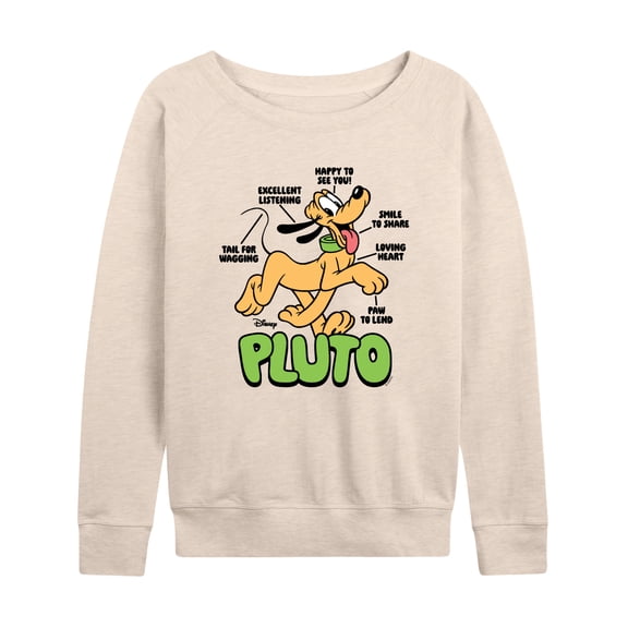 Disney - Pluto Diagram - Women's French Terry Long Sleeve Pullover