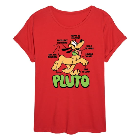 Disney - Pluto Diagram - Womens Oversized Graphic T-Shirt