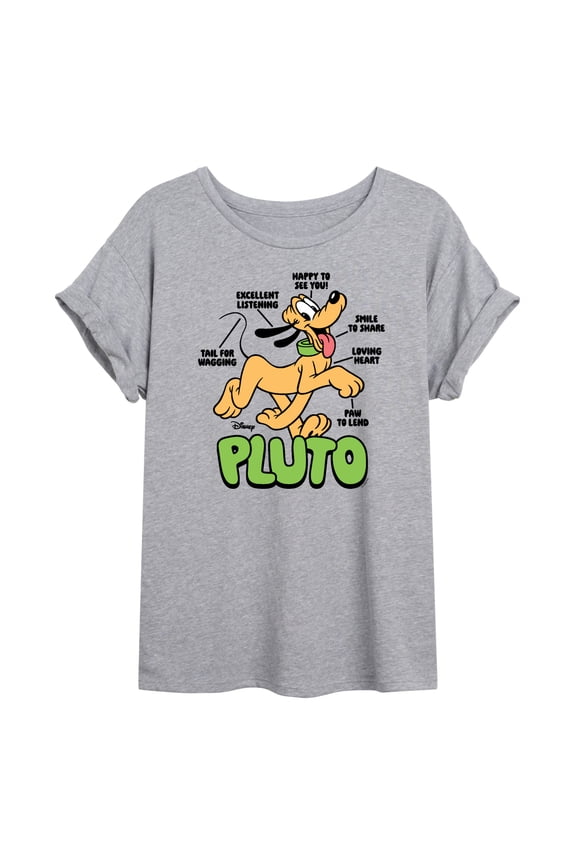 - Pluto Diagram - Womens Oversized Graphic T-Shirt
