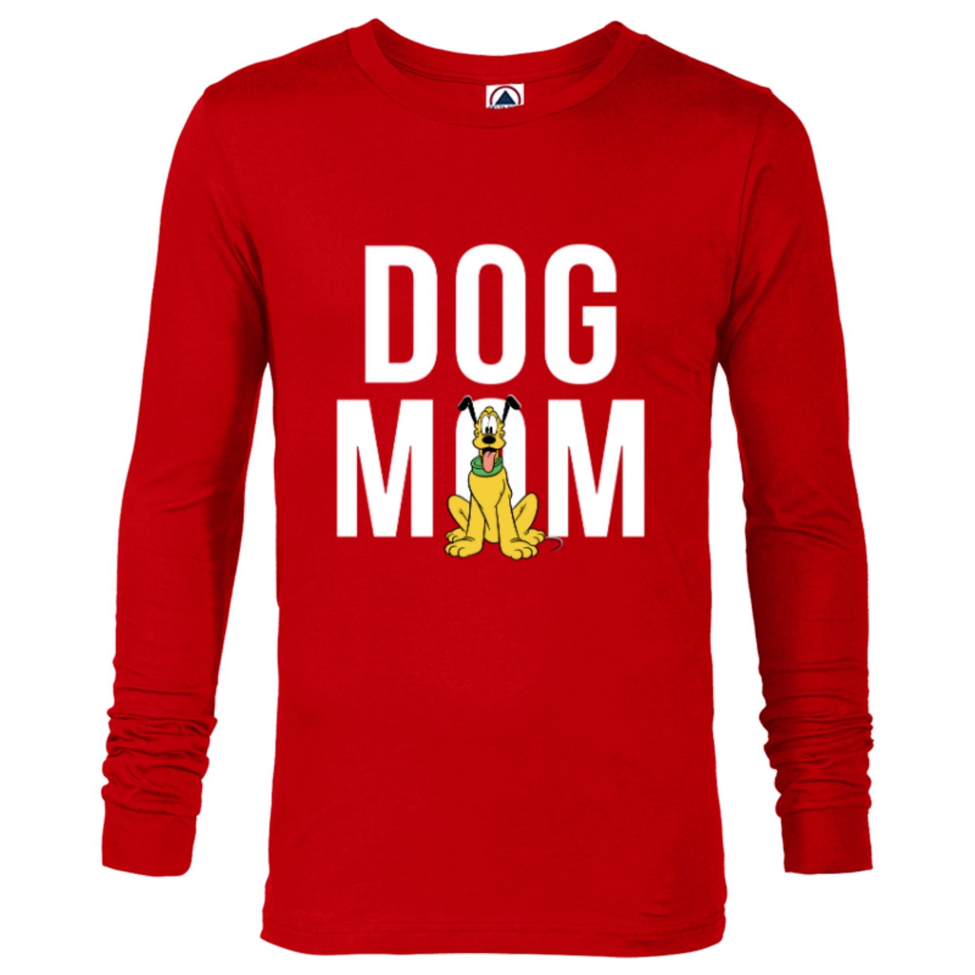 Disney pluto dog mom long sleeve t shirt for men customized new red