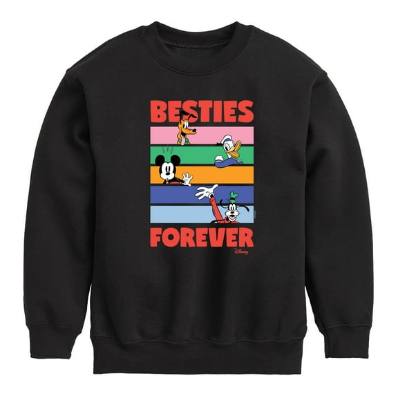 Disney - Pluto, Donald Duck, Mickey & Goofy - Besties Forever - Youth Crewneck Fleece Sweatshirt