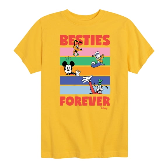 Disney - Pluto, Donald Duck, Mickey & Goofy - Besties Forever - Youth Short Sleeve Graphic T-Shirt