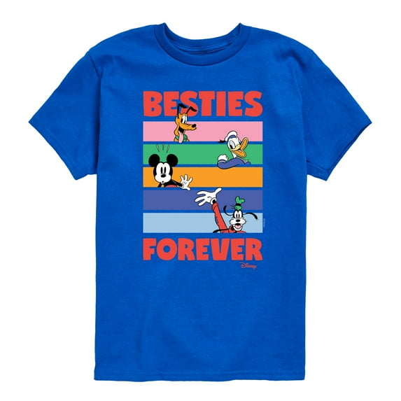 Disney - Pluto, Donald Duck, Mickey & Goofy - Besties Forever - Youth Short Sleeve Graphic T-Shirt