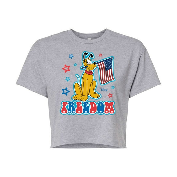 Disney - Pluto Freedom - Juniors Cropped Cotton Blend T-Shirt