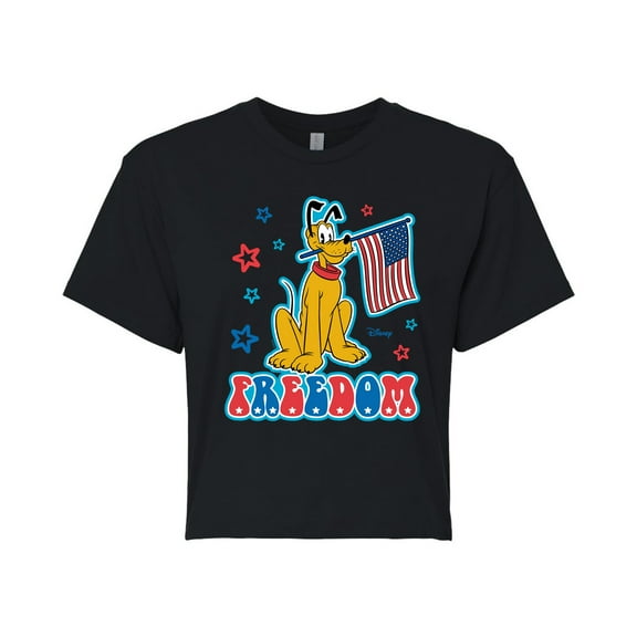 Disney - Pluto Freedom - Juniors Cropped Cotton Blend T-Shirt