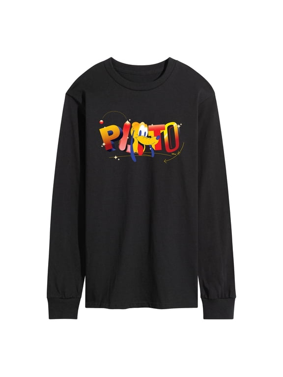 - Pluto Geometric Men's Long Sleeve Graphic T-Shirt