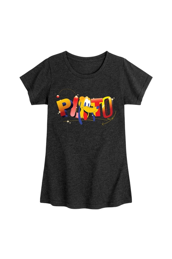 - Pluto Geometric - Toddler & Youth Girls Short Sleeve Graphic T-Shirt