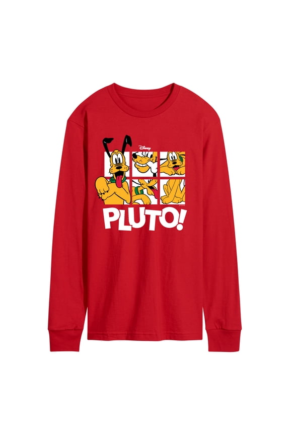 - Pluto Grid - Men's Long Sleeve Graphic T-Shirt