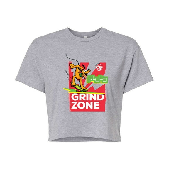 Disney - Pluto Grind Zone  - Juniors Cropped Cotton Blend T-Shirt