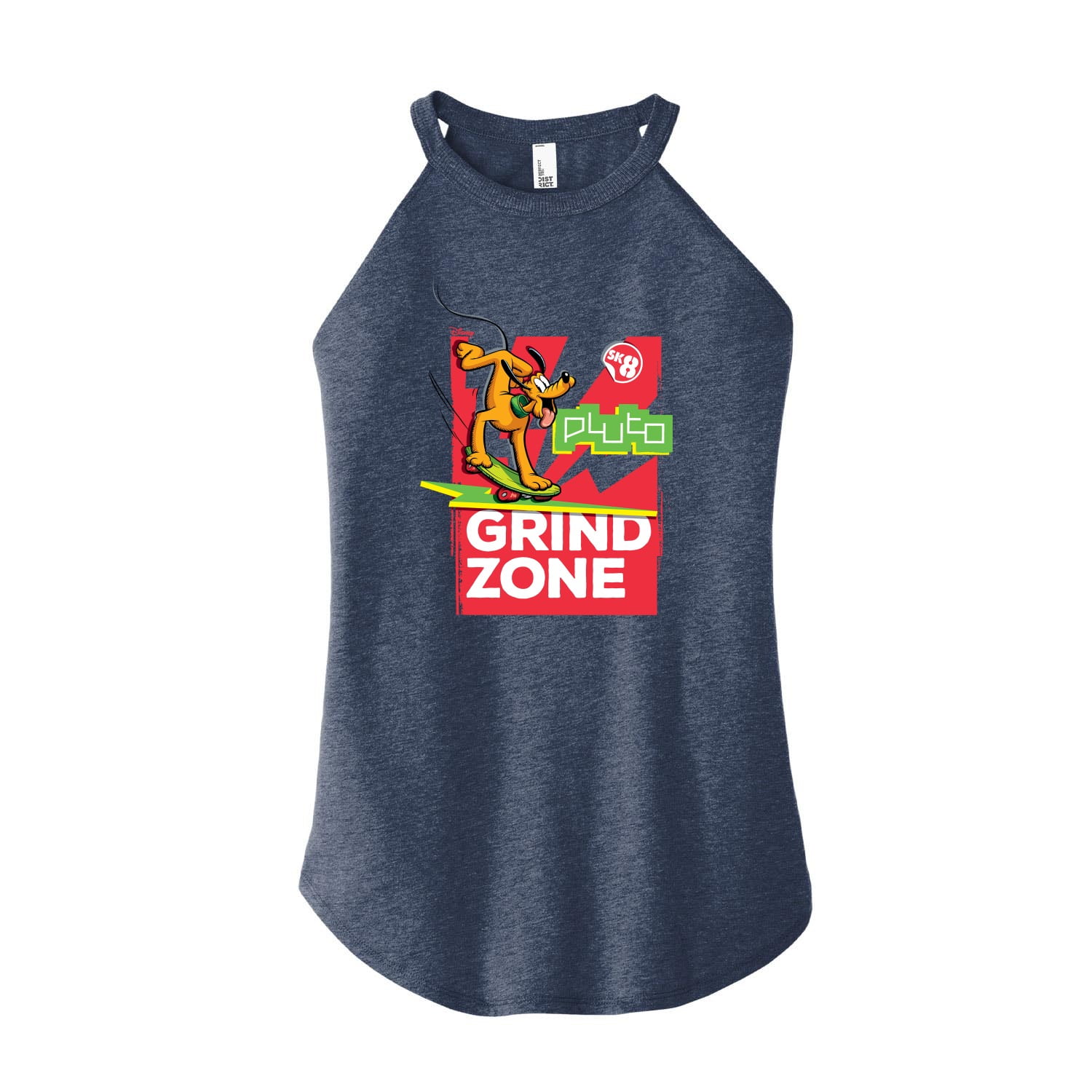 Disney Pluto Grind Zone Juniors High Neck Tank Top