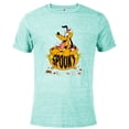 thumbnail image 1 of Disney Pluto Happy Halloween Spooky Cauldron with Candy - Short Sleeve Blended T-Shirt for Adults - Customized-Celadon Snow Heather, 1 of 5