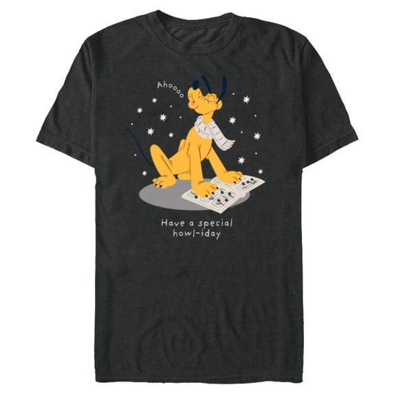Disney Pluto Holiday Christmas Have a Special Howl-iday - Short Sleeve Blended T-Shirt for Adults - Customized-Dark Heather