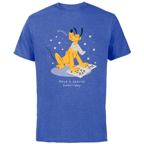 Disney Pluto Holiday Christmas Have a Special Howl-iday - Short Sleeve Cotton T-Shirt for Adults - Customized-Royal Heather