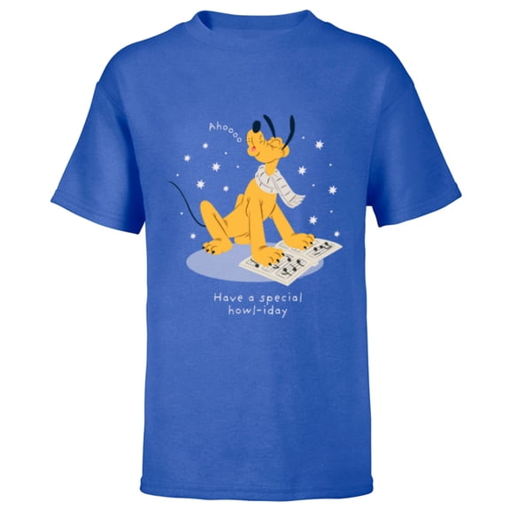 Disney Pluto Holiday Christmas Have a Special Howl-iday - Short Sleeve T-Shirt for Kids - Customized-Royal